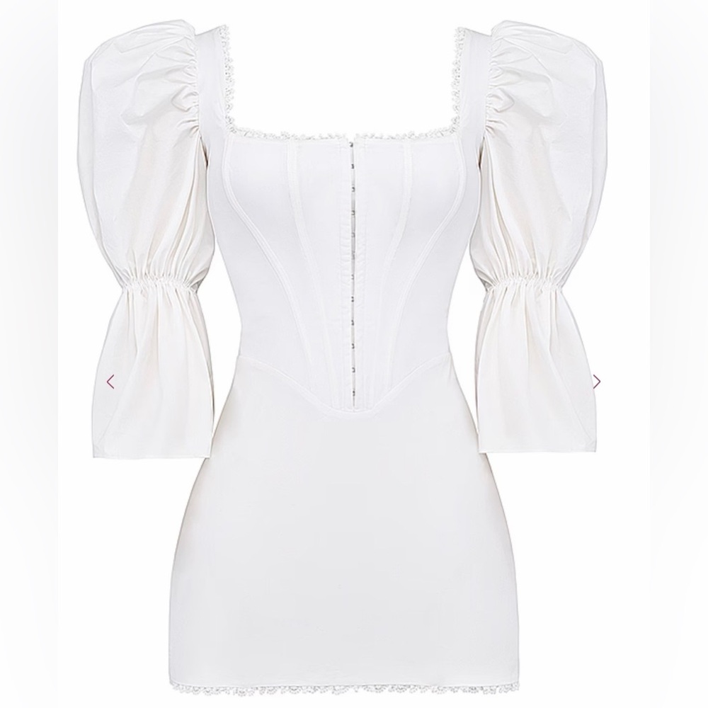 House of CB MATILDA White Puff Sleeve Corset Dress - Picture 11 of 16